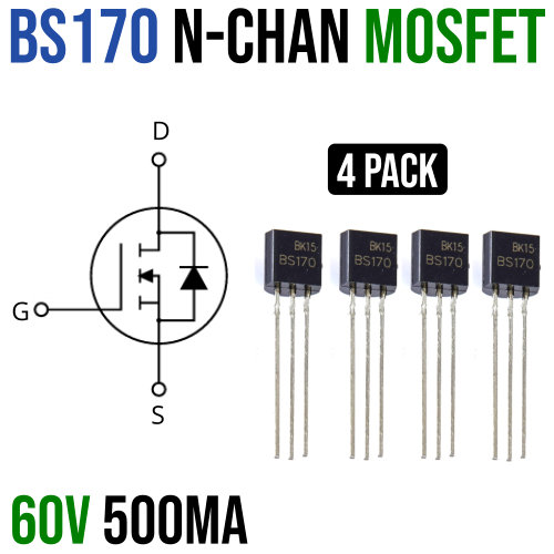 MOSFET 60V 0.5A N-Channel (4 Pack) - Micro Robotics