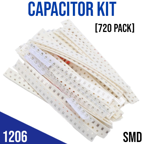 MDFLY 1206 SMD Capacitor Kit - 38 Values, 950 Piece Surface Mount Assortment