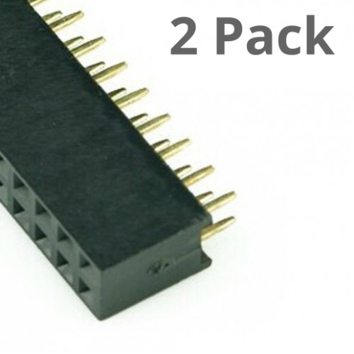 2x40 Pin Connector, 2X40 Pin Dual Header, Female (2 Pack) - Micro Robotics