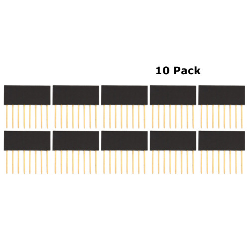 Female 8 Pin Headers 2.54mm pitch - Long Pin (10 Pack) - Micro Robotics