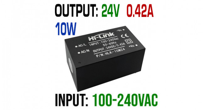 Hi-Link AC-DC Module 24V 0.42A - 10W - Micro Robotics