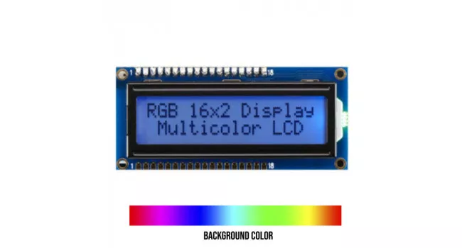 LCD 16x2 Character Display, Black on RGB Background, 5V LCD 16x2 Character Display, Black on RGB Background, 5V