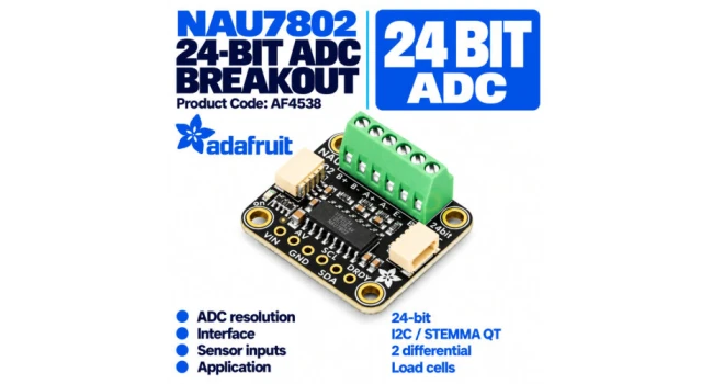 Adafruit NAU7802 24-Bit ADC - Qwiic Adafruit NAU7802 24-Bit ADC - Qwiic