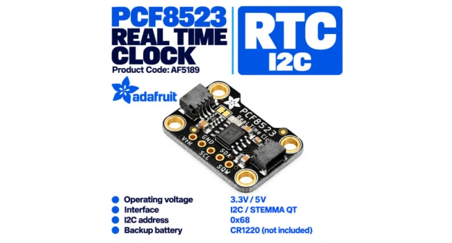 Adafruit PCF8523 Real Time Clock Breakout Board - Qwiic Adafruit PCF8523 Real Time Clock Breakout Board - Qwiic