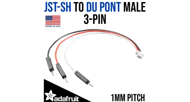 JST-SH 1mm 3 Pin to Du Pont Male JST-SH 1mm 3 Pin to Du Pont Male