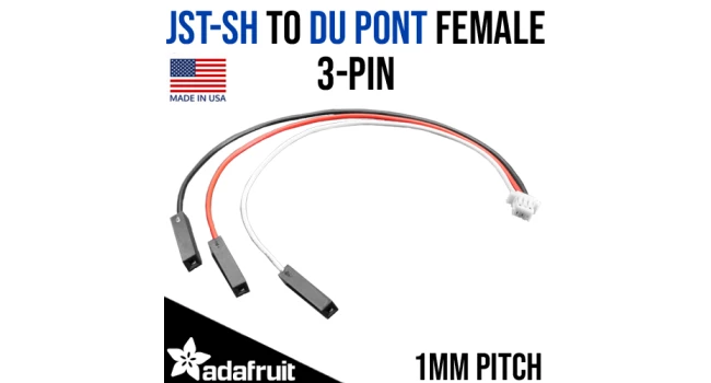 JST-SH 1mm 3 Pin to Du Pont Female JST-SH 1mm 3 Pin to Du Pont Female