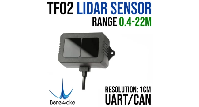 Benewake TF02 Industrial LiDAR Sensor Range 22m Benewake TF02 Industrial LiDAR Sensor Range 22m