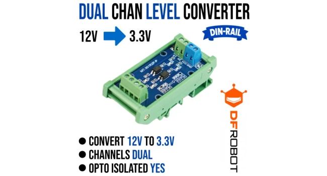 DF Robot Dual Channel Opto Isolated Voltage Level Converter 12V to 3.3V DF Robot Dual Channel Opto Isolated Voltage Level Converter 12V to 3.3V
