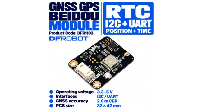 Gravity: GNSS GPS Positioning Module with RTC - I2C/UART Gravity: GNSS GPS Positioning Module with RTC - I2C/UART