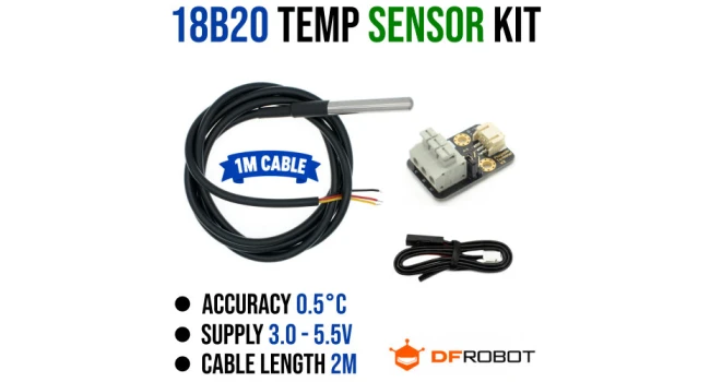 DF Robot Waterproof DS18B20 Temperature Sensor Kit DF Robot Waterproof DS18B20 Temperature Sensor Kit