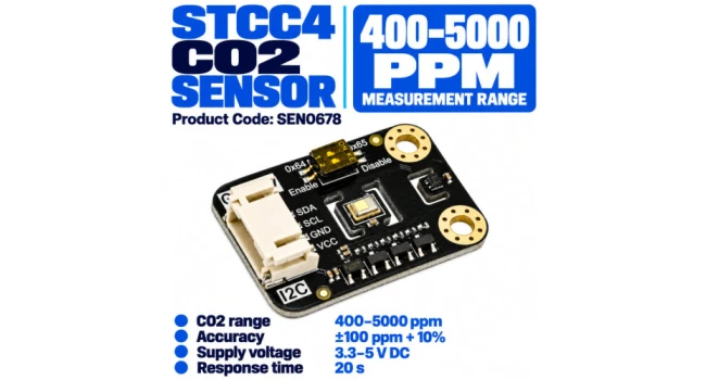 DF Robot Gravity STCC4 CO2 Sensor (3-in-1) DF Robot Gravity STCC4 CO2 Sensor (3-in-1)