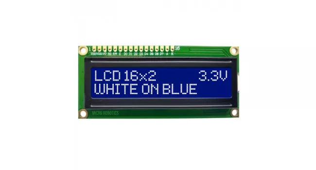 LCD 16x2 Character Display, White on Blue, 3.3V LCD 16x2 Character Display, White on Blue, 3.3V