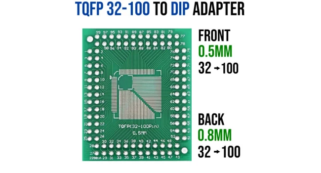 TQFP 32-100 Adapter Pitch 0.5 and 0.8mm TQFP 32-100 Adapter Pitch 0.5 and 0.8mm