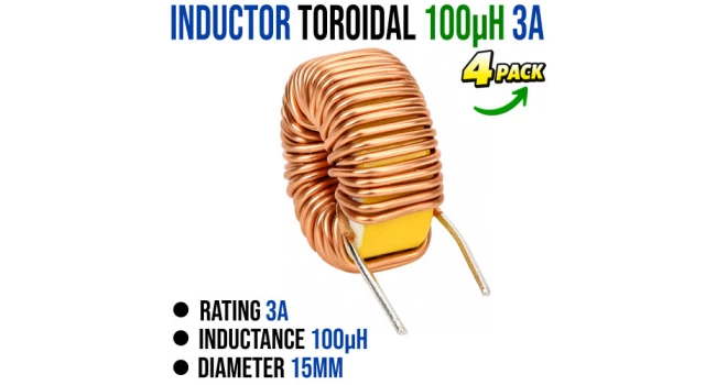 Inductor Toroidal 100uH 3A Inductor Toroidal 100uH 3A