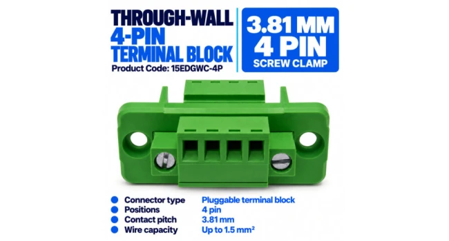 Through-Wall 4-Pin Terminal Connector Set Through-Wall 4-Pin Terminal Connector Set