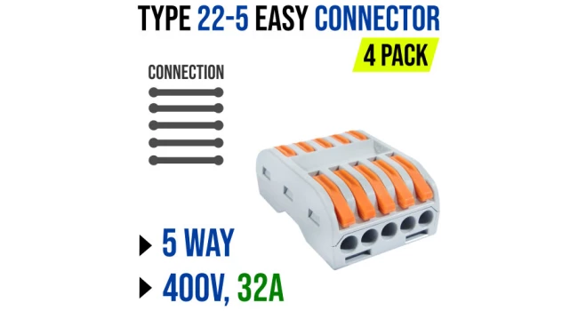Type 22-5 Easy Connector 5 Way 400V 32A (4 pack) Type 22-5 Easy Connector 5 Way 400V 32A (4 pack)