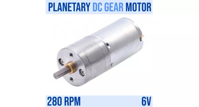 Planetary DC Gear Motor 25mm - 280RPM 6V