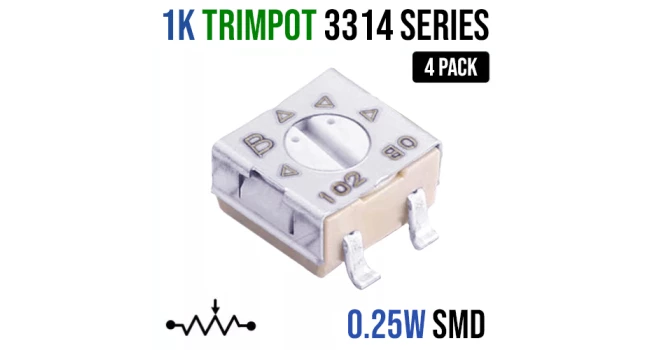 Micro Trimpot 1K SMD 3314 Series (4 Pack) Micro Trimpot 1K SMD 3314 Series (4 Pack)