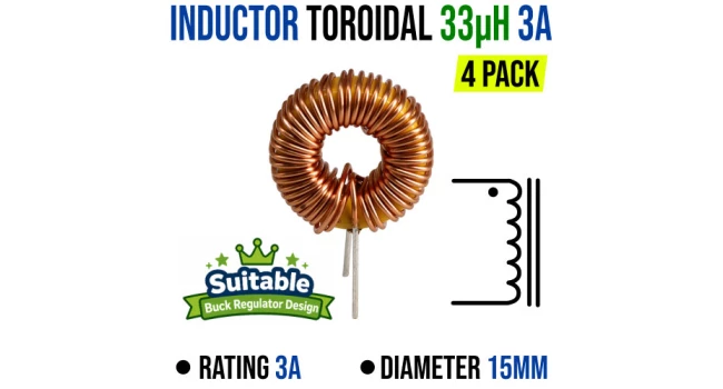 Inductor Toroidal 33uH 3A Inductor Toroidal 33uH 3A