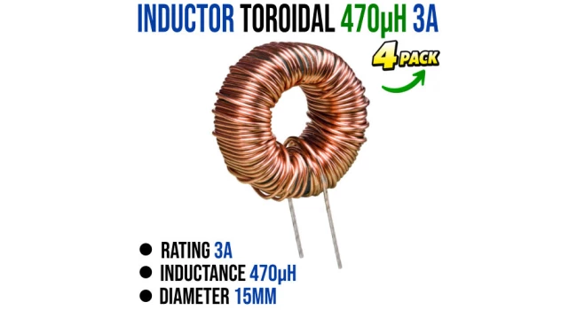 Inductor Toroidal 470uH 3A Inductor Toroidal 470uH 3A