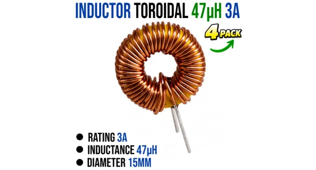 Inductor Toroidal 47uH 3A Inductor Toroidal 47uH 3A