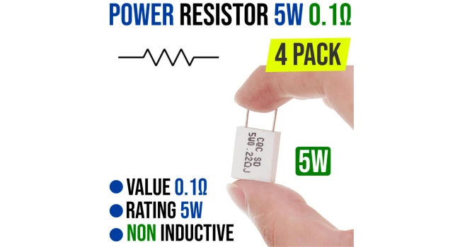 Power Resistor 0.1 Ohm 5W (4 Pack) Power Resistor 0.1 Ohm 5W (4 Pack)