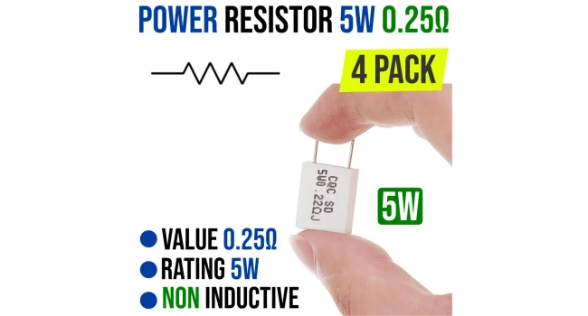 Power Resistor 0.25 Ohm 5W (4 Pack) Power Resistor 0.25 Ohm 5W (4 Pack)