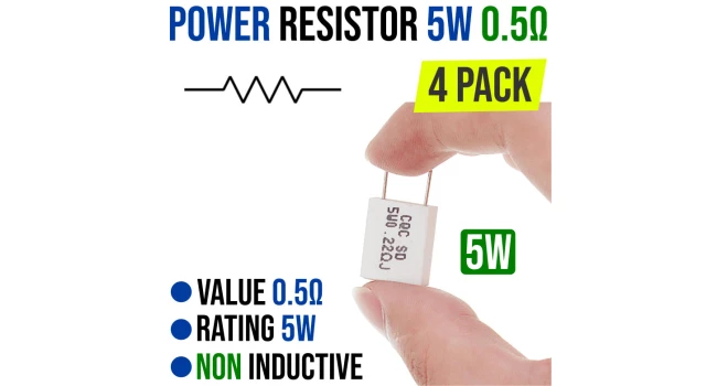 Power Resistor 0.5 Ohm 5W (4 Pack) Power Resistor 0.5 Ohm 5W (4 Pack)