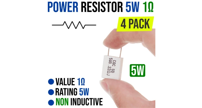 Power Resistor 1 Ohm 5W (4 Pack) Power Resistor 1 Ohm 5W (4 Pack)