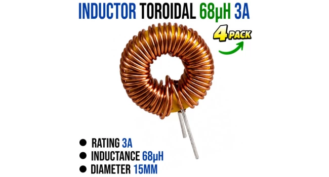 Inductor Toroidal 68uH 3A Inductor Toroidal 68uH 3A