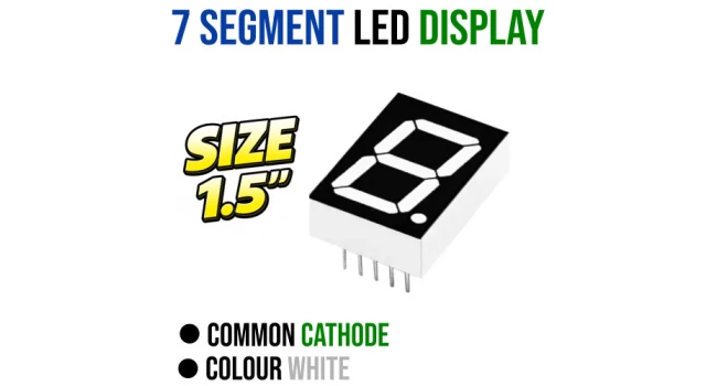 7 Segment 1.5 inch Common Cathode - White 7 Segment 1.5 inch Common Cathode - White