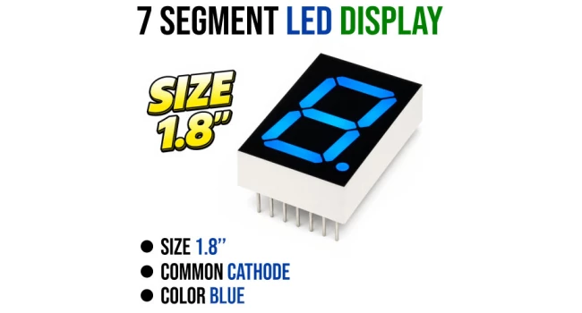 7 Segment 1.8" Common Cathode - Blue 7 Segment 1.8" Common Cathode - Blue