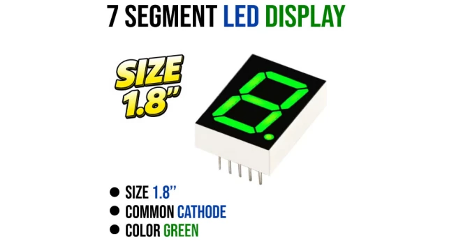 7 Segment 1.8 inch Common Cathode - Green 7 Segment 1.8 inch Common Cathode - Green