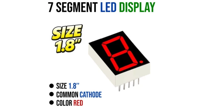 7 Segment 1.8 inch Common Cathode - Red 7 Segment 1.8 inch Common Cathode - Red