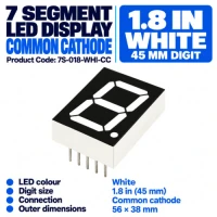 7 Segment 1.8 inch Common Cathode - White 7 Segment 1.8 inch Common Cathode - White