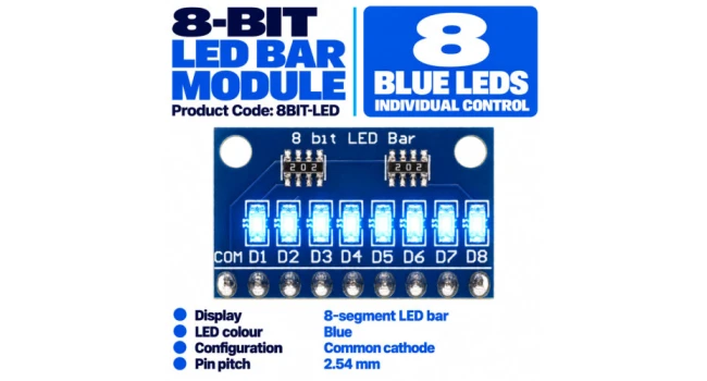 8-Bit Blue LED Bar Module – Common Cathode 8-Bit Blue LED Bar Module – Common Cathode