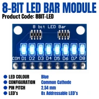 8-Bit Blue LED Bar Module – Common Cathode 8-Bit Blue LED Bar Module – Common Cathode