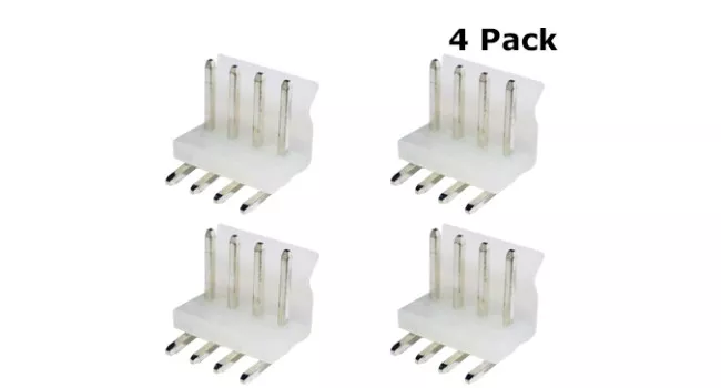 A3961 4 Pin Connector, Right Angle - 3.96mm Pitch (4 Pack)