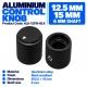 Aluminium Knob 12.5 x 15mm Shaft 6mm - Black