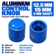 Aluminium Knob 12.5 x 15mm Shaft 6mm - Blue