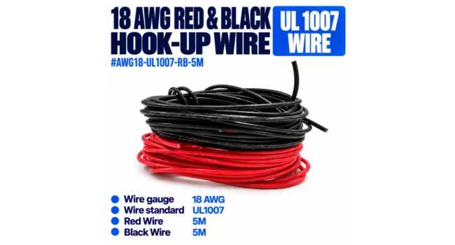 18 AWG Red and Black UL 1007 Wire 5m 18 AWG Red and Black UL 1007 Wire 5m
