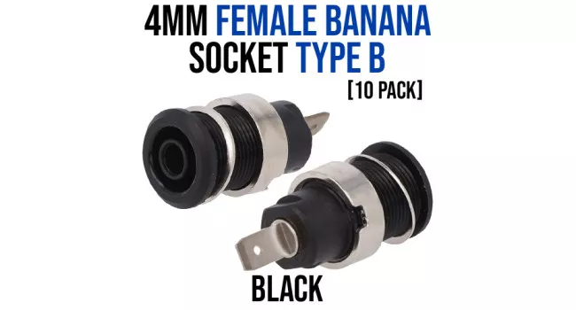 Banana 4mm Solder Type-B - Black (10 Pack) Banana 4mm Solder Type-B - Black (10 Pack)