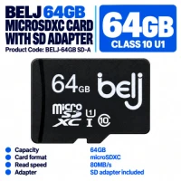BELJ 64GB microSDXC Card with SD Adapter BELJ 64GB microSDXC Card with SD Adapter
