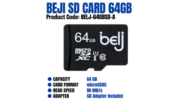 BELJ 64GB microSDXC Card with SD Adapter BELJ 64GB microSDXC Card with SD Adapter