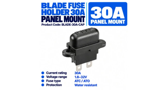 Blade Fuse Holder 30A - Panel Mount