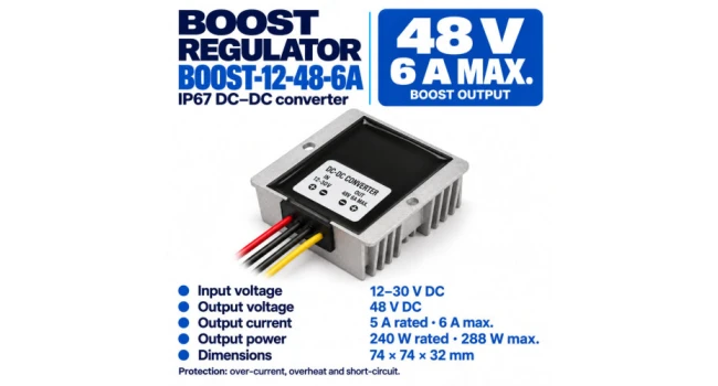Boost Regulator, Vin 12-30V, Vout 48V 6A Boost Regulator, Vin 12-30V, Vout 48V 6A