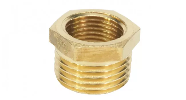 BSPT Brass Reducer - 1/8" to 1/4" BSPT Brass Reducer - 1/8" to 1/4"