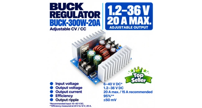 Buck Regulator, High Current, Vin 10-40V, Vout 1.2V-36V 20A Buck Regulator, High Current, Vin 10-40V, Vout 1.2V-36V 20A