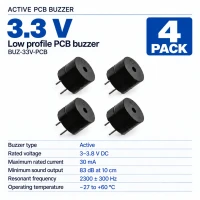 Buzzer 3.3V Low Profile PCB (4 Pack) Buzzer 3.3V Low Profile PCB (4 Pack)