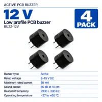 Buzzer 12V Low Profile PCB (4 Pack) Buzzer 12V Low Profile PCB (4 Pack)